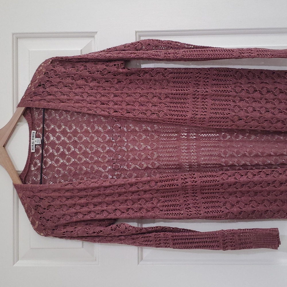 Mauve knit duster cardigan